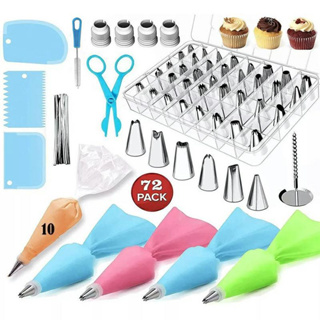 Kit Confeiteiro 72  Peças Bicos Inox Para Confeitar e Decorar Bolo e Cupcake em Oferta na Shopee