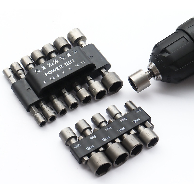 Kit de Jogo de Bits Soquete Canhão para Parafusadeira 5 A 13mm