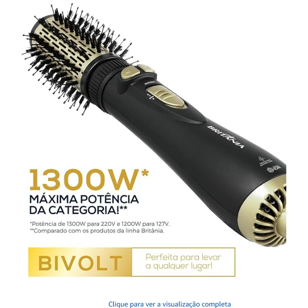 Escova Rotativa Britânia BER20PD 3 Temperaturas 1300W Bivolt