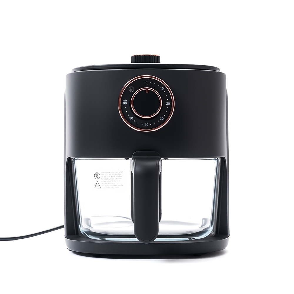 OKICASA Fritadeira de ar de vidro espesso transparente panorâmico de 360° Air fryer inteli...