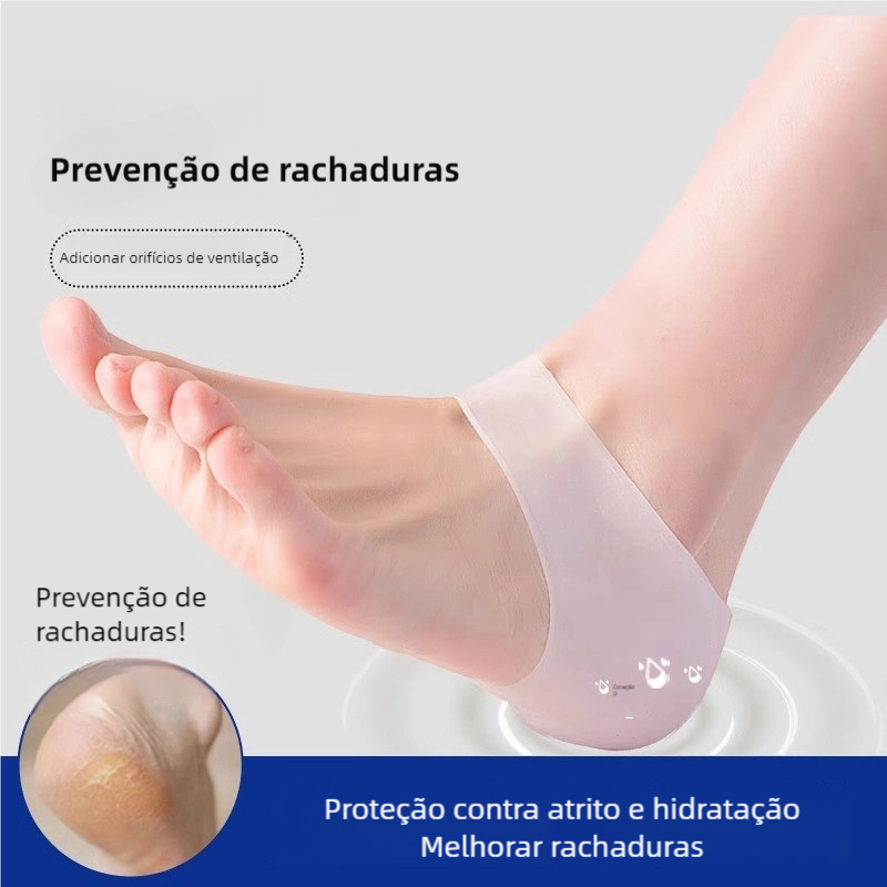 Par de Meia Palmilha Silicone Gel Protecao Ortopedica Esporao Calcanhar Fascite Tamanho Unico em Oferta na Shopee