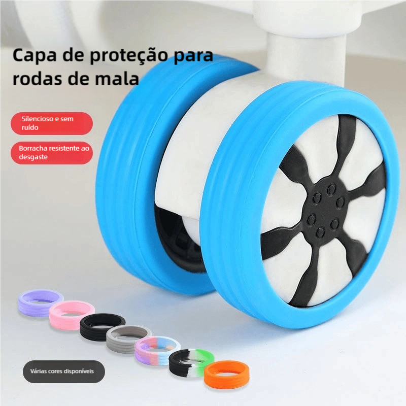 Imagem 8 Capa-Protetora-De-Roda-De-Bagagem-Com-Amortecimento-De-Ruído-design-Protetor-De-Rodízio-Silenciosa-De-silicone-Colorid