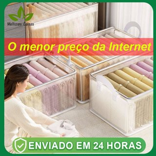 Caixa De Armazenamento De Roupas Arrumados Grade Para Roupa E Calças PVC em Oferta na Shopee