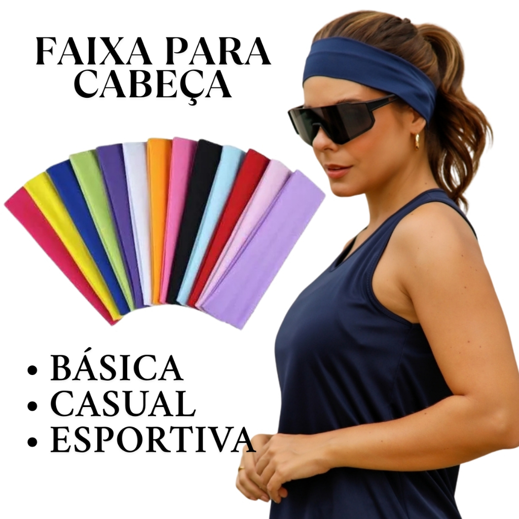 Kit 8 Faixas de Cabelo Sortidas Multicor Alta Elasticidade Tiara Cabeça Tamanho Único Unissex 3079A em Oferta na Shopee