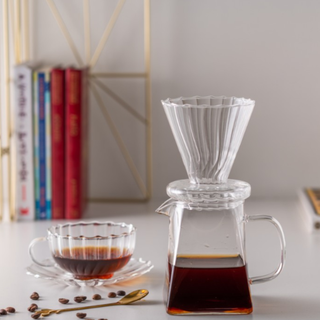 Cafeteira E Filtro De Vidro Borossilicato Mesa Posta 500ml