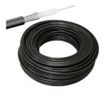 Cabo Coaxial Rg6 Com Mensageiro Cor Preto Com 100 Metros em Oferta na Shopee