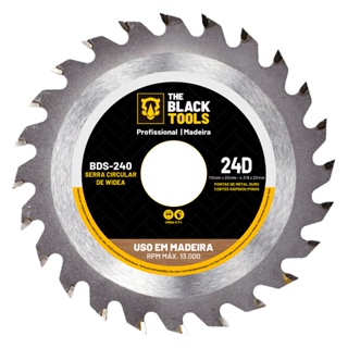 Disco Serra Circular Madeira 110 X 20mm 24 Dentes Marcenaria Tabua The Black Tools em Oferta na Shopee