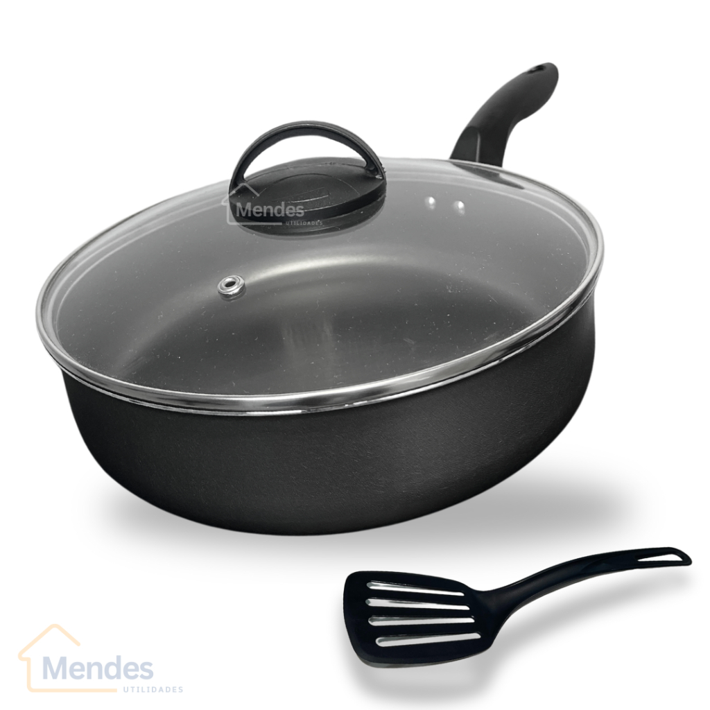 Frigideira Grande Antiaderente com Tampa de Vidro - Comprar com Melhor Preço em Utensílios de Cozinha