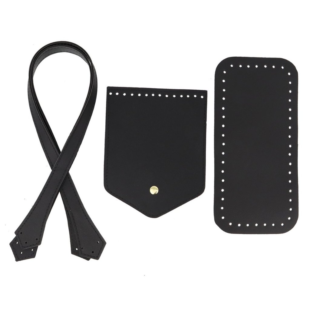 Kit Fundo + Alça 3 Furos + Aba Ponta para bolsas em crochê, macramê e trico