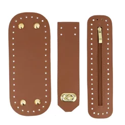 Kit Para Bolsas Croche Com Ziper 25x10 Fundo Pezinho 25x10,Lapela Fecho Luxo