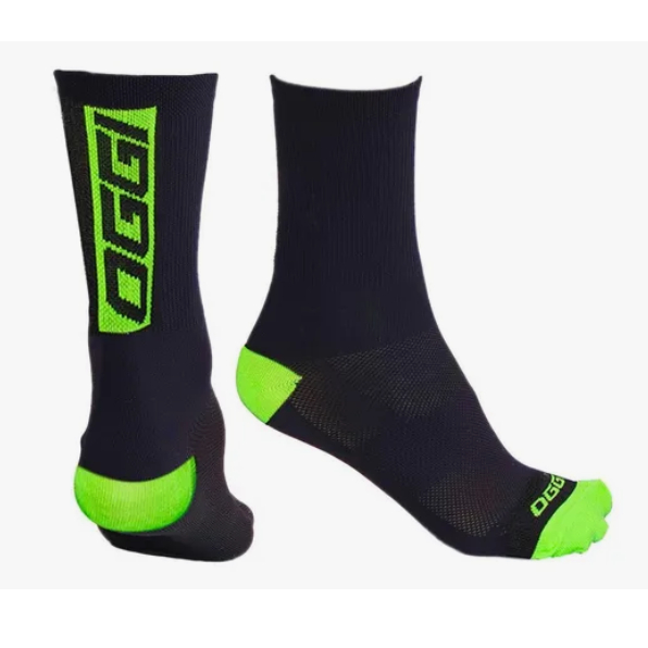 Meia Ciclismo Oggi Preta/verde Cano Médio (38/43).