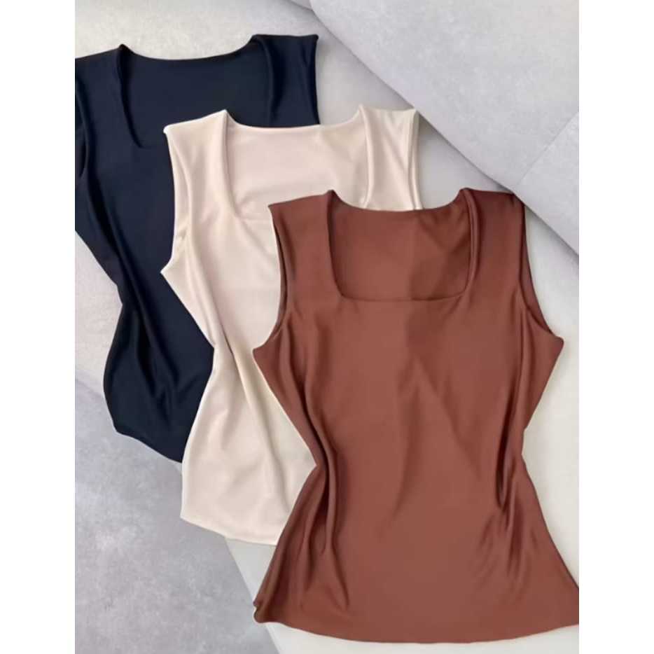 Regata Feminina Blusinha Decote Suplex Básica Lisa Moda Elagante Blogueira Tendência em Oferta na Shopee