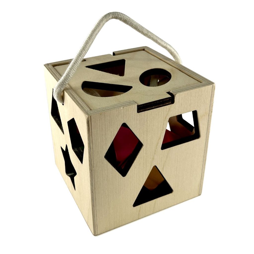 Detalhes do Cubo Encaixe Formas e Cores Brinquedo Educativo Divertido MDF Brinquedo Montessori Atividades Bebe