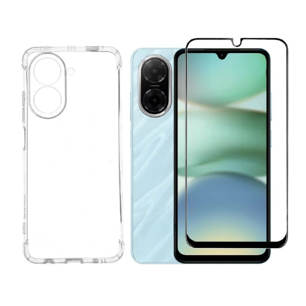 Kit Capa Transparente Anti-Impacto + Película Vidro 3D Redmi A5