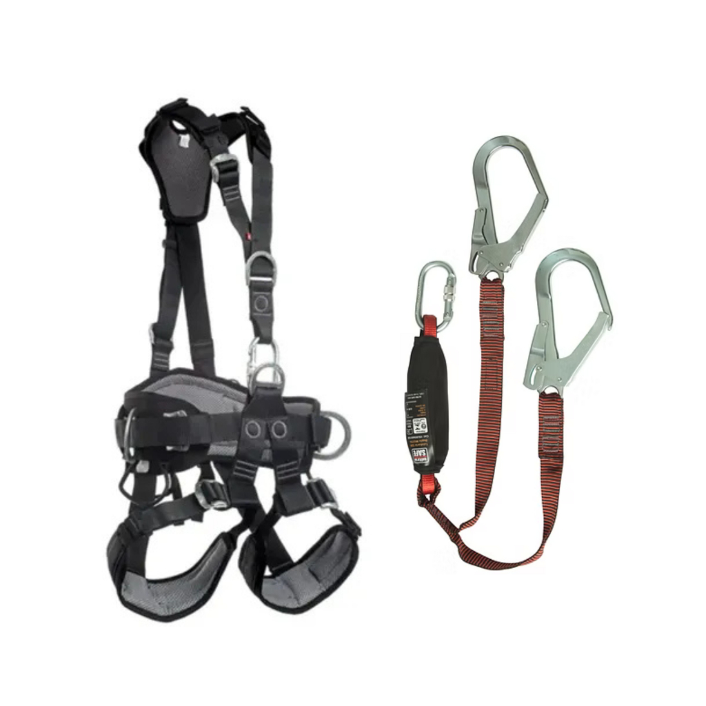 Kit Segurança Cinto Paraquedista Alpinismo Resgate Torino T2 E Talabarte SDE Y Duplo Mg056 Proteção Epi