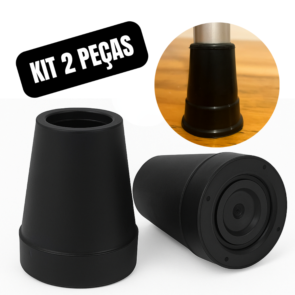 Kit 2 Ponteira Pé De Borracha 7/8" (2,2cm) ou 3/4" (1,9cm) Muleta Bengala Andador e Auxiliar em Oferta na Shopee