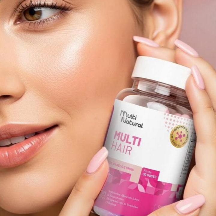 Colágeno + Biotina Multi Hair Pote 30 Capsulas Pele Cabelo e Unhas – Multi Natural