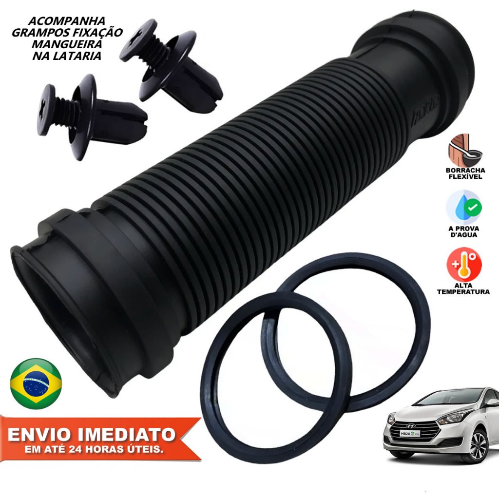 Mangueira Filtro De Ar Hyundai Hb20 2012 A 2016 Refil com grampos/travas do duto na lataria Com NFe em Oferta na Shopee