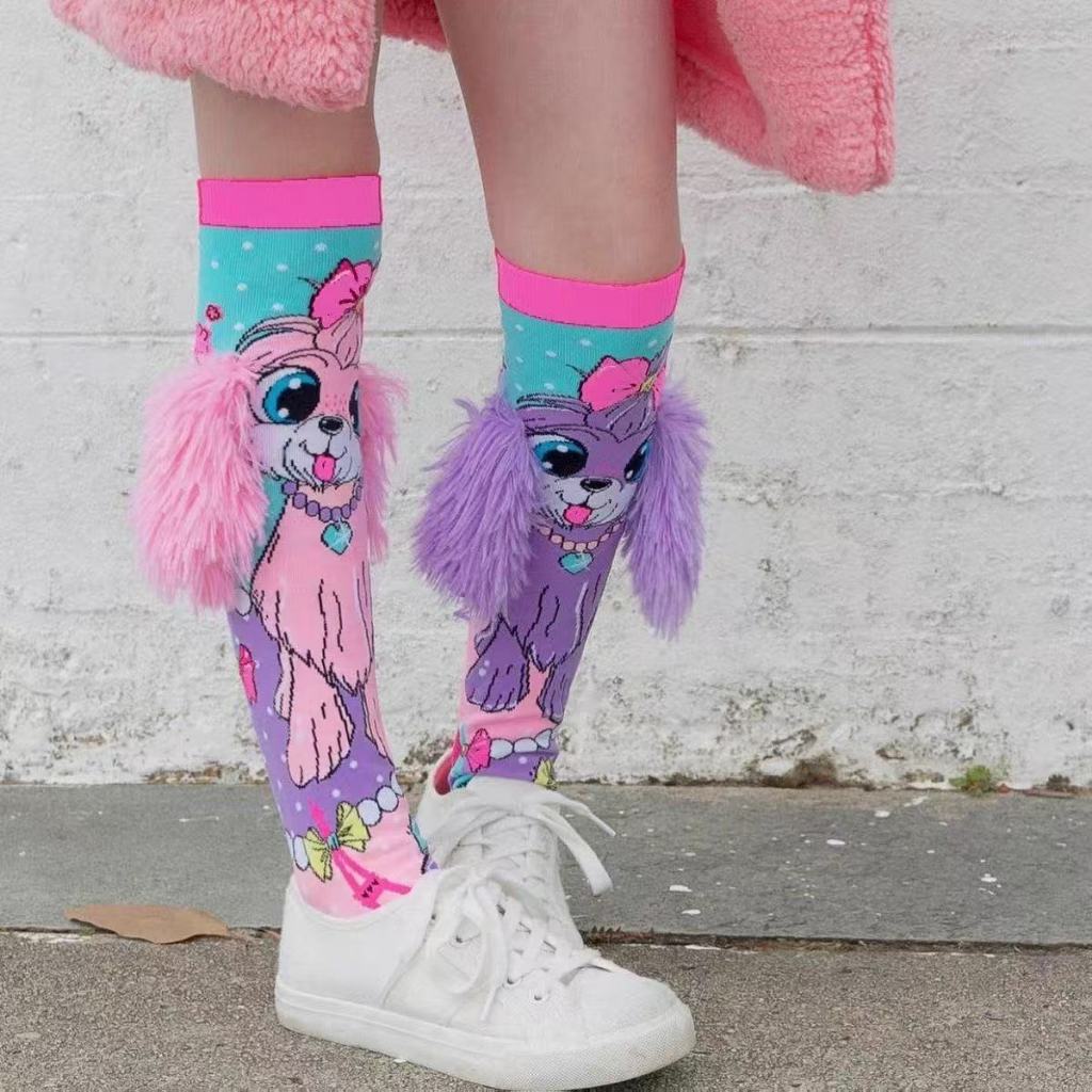 Meia Infantil 3D Divertida Personagem Longa Até o Joelho Menina Festa Colorida em Oferta na Shopee