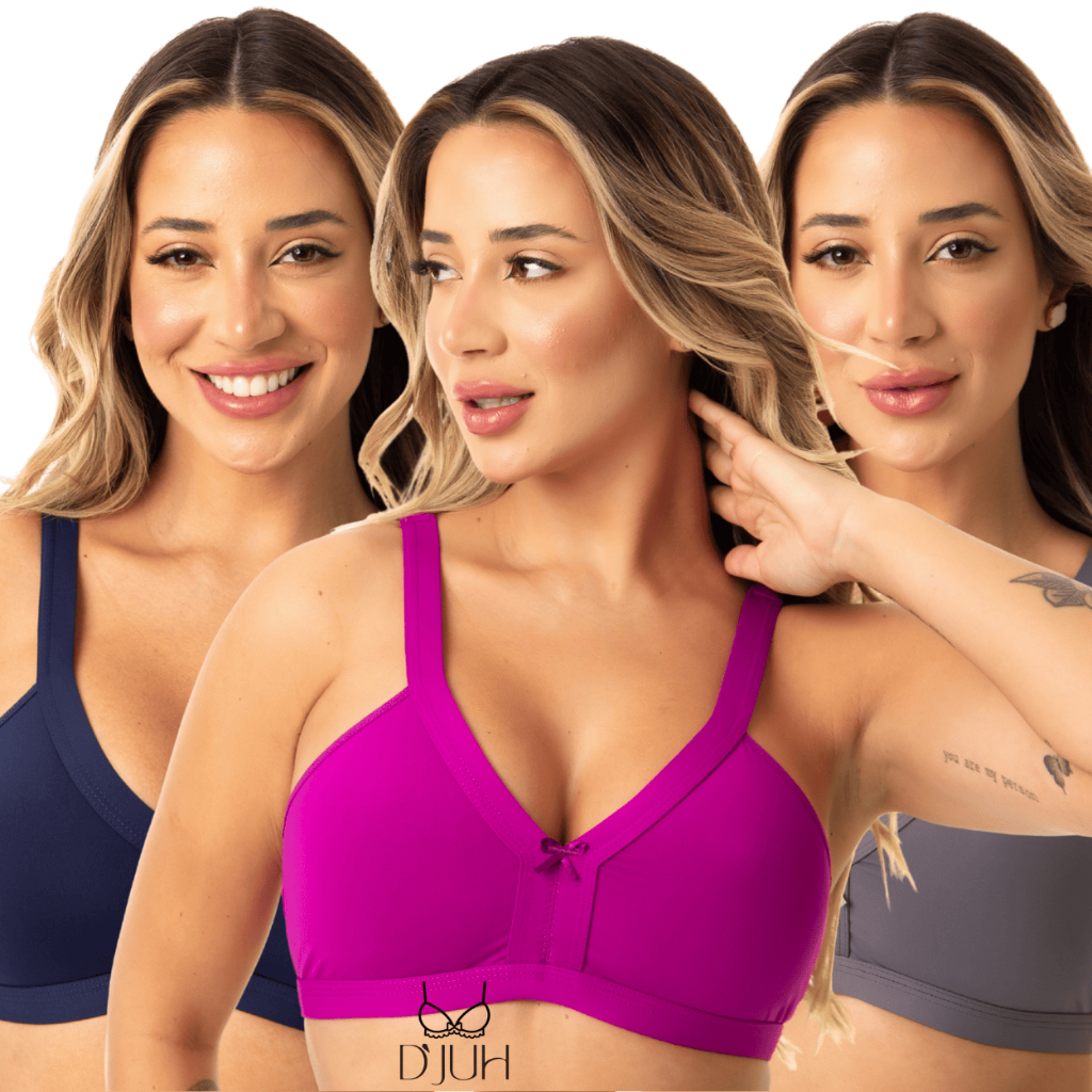 Kit 3 Sutiã Básico Sem Bojo Reforçado Sem Aro Tradicional Microfibra M G GG Feminino em Oferta na Shopee