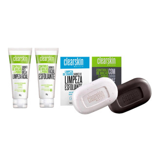 Avon Clearskin Kit Cuidados Faciais Controle de Brilho e Poros 04 Itens