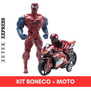 Kit Boneco Articulavel Criança + Moto Brinquedo Presente Dia Das Crianças em Oferta na Shopee