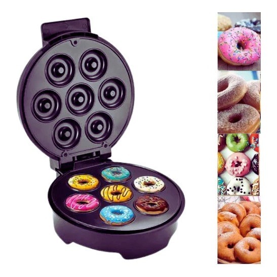 Máquina Mini Donuts Portátil 220V ou 110V 1000W com Revestimento Antiaderente Confeitaria Culinária em Oferta na Shopee