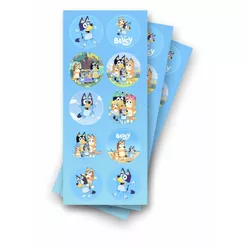 Kit Adesivos Bluey e Bingo tamanho 4x4cm 30 unidades