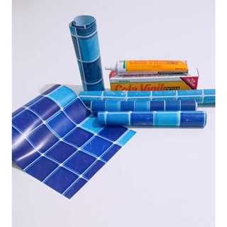 Kit Reparo Para Piscina de Vinil-Piscina Inflável-Boias-Barraca-Lona e Infláveis Cola 75gr + Faixa de Vinil 12x30
