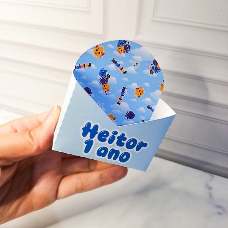 Caixinha personalizada para mini donuts/bolofofos/aniversário infantil/Lembrancinhas/mimos. 7cm.