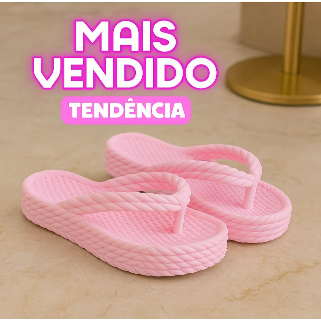 Chinelo 3 Tranças Ortopédico Sandália Plataforma Nuvem Super Confortável