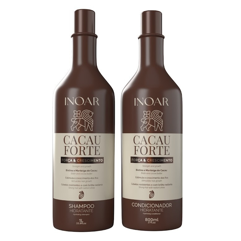 Inoar KIT Cacau Forte Shampoo de 1L e Condicionador 800ml em Oferta na Shopee
