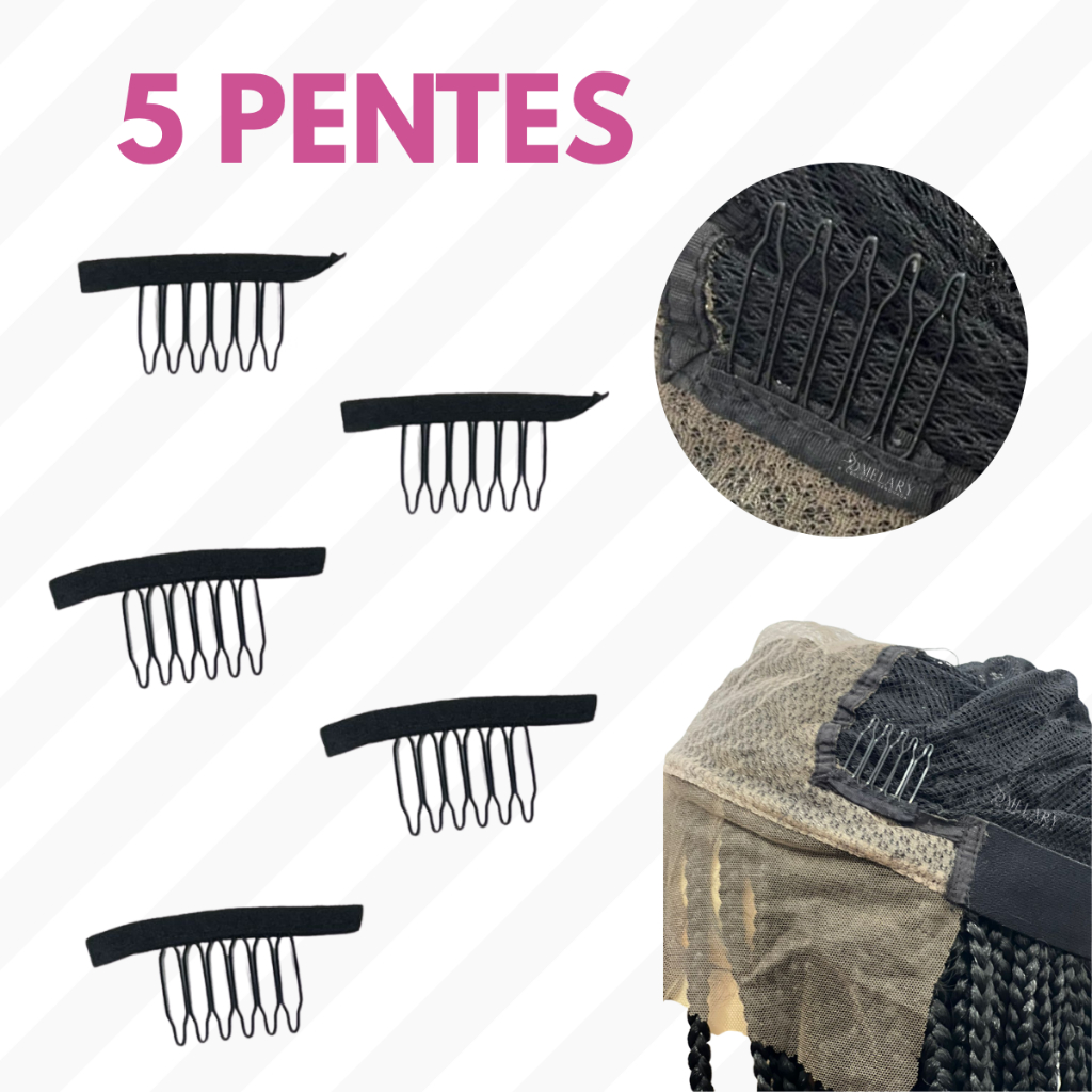 KIT PENTE PARA CONFECÇÃO DE PERUCAS, RABO DE CAVALO, PRÓTESE - 5un em Oferta na Shopee