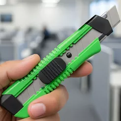 Caixa com Estilete Largo 18mm Grande Estilete de Plástico Lamina Aço Cortar Artesanato Embalagem
