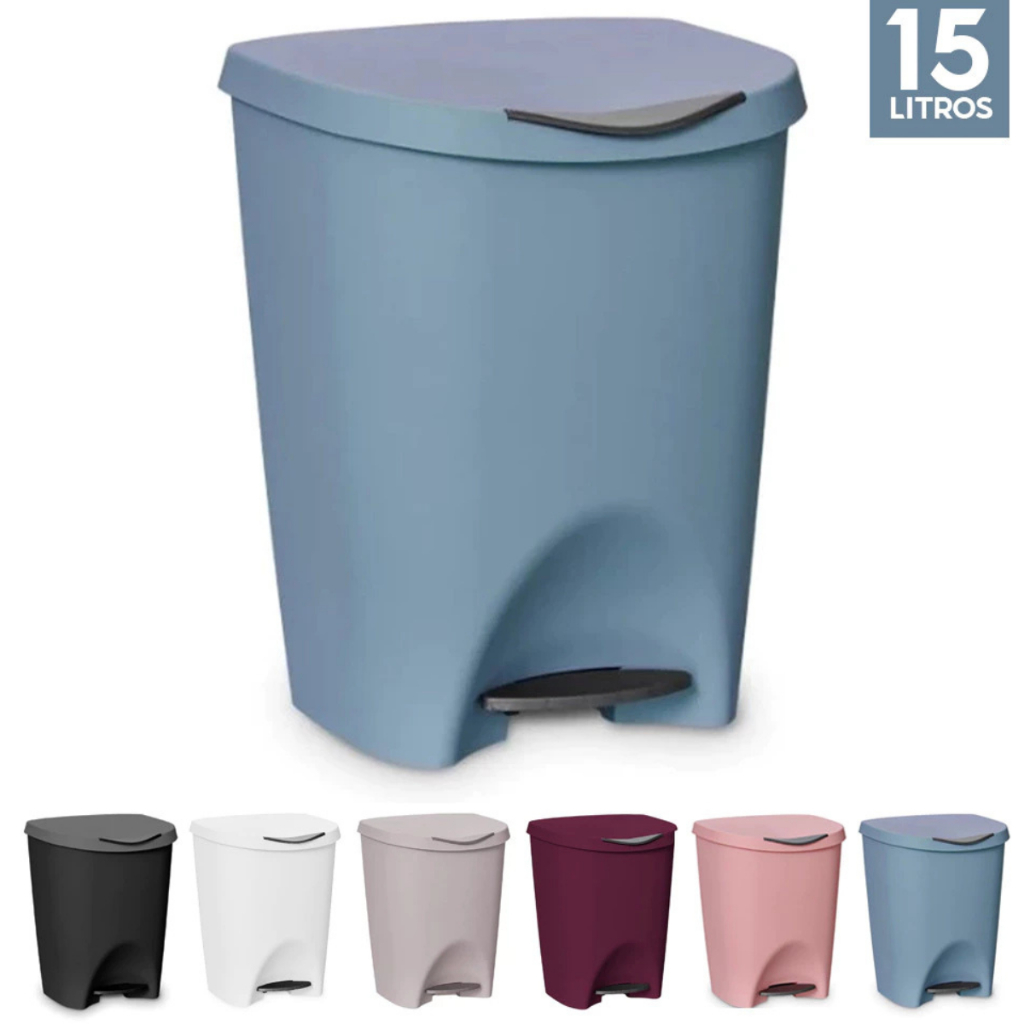 Lixeira com Pedal 15 Litros Premium Gourmet - Usual Utilidades em Oferta na Shopee