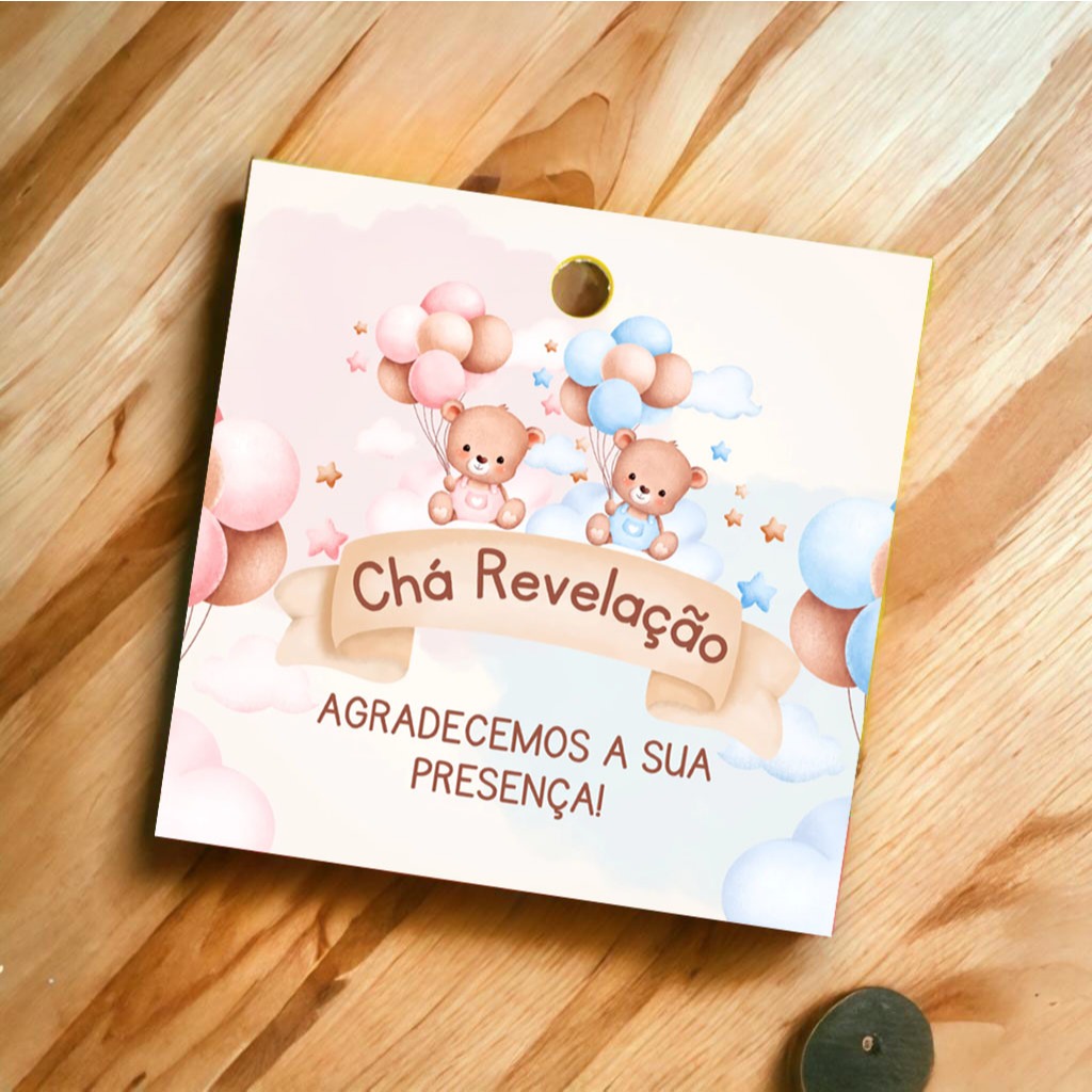 Kit Tags Lembrancinhas Mimos Chá revelação Cha de Bebe Ursinhos escolha a quantidade em Oferta na Shopee