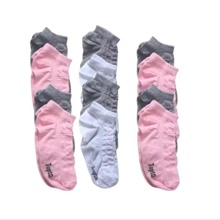 Kit 3 a 24 Pares Meia Feminina e Unissex Soquete 32 ao 38 100% Algodão em Oferta na Shopee