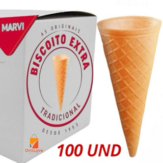 Casquinha Biscoito EXTRA Marvi Sorvete ou Cone C/ 100 und em Oferta na Shopee