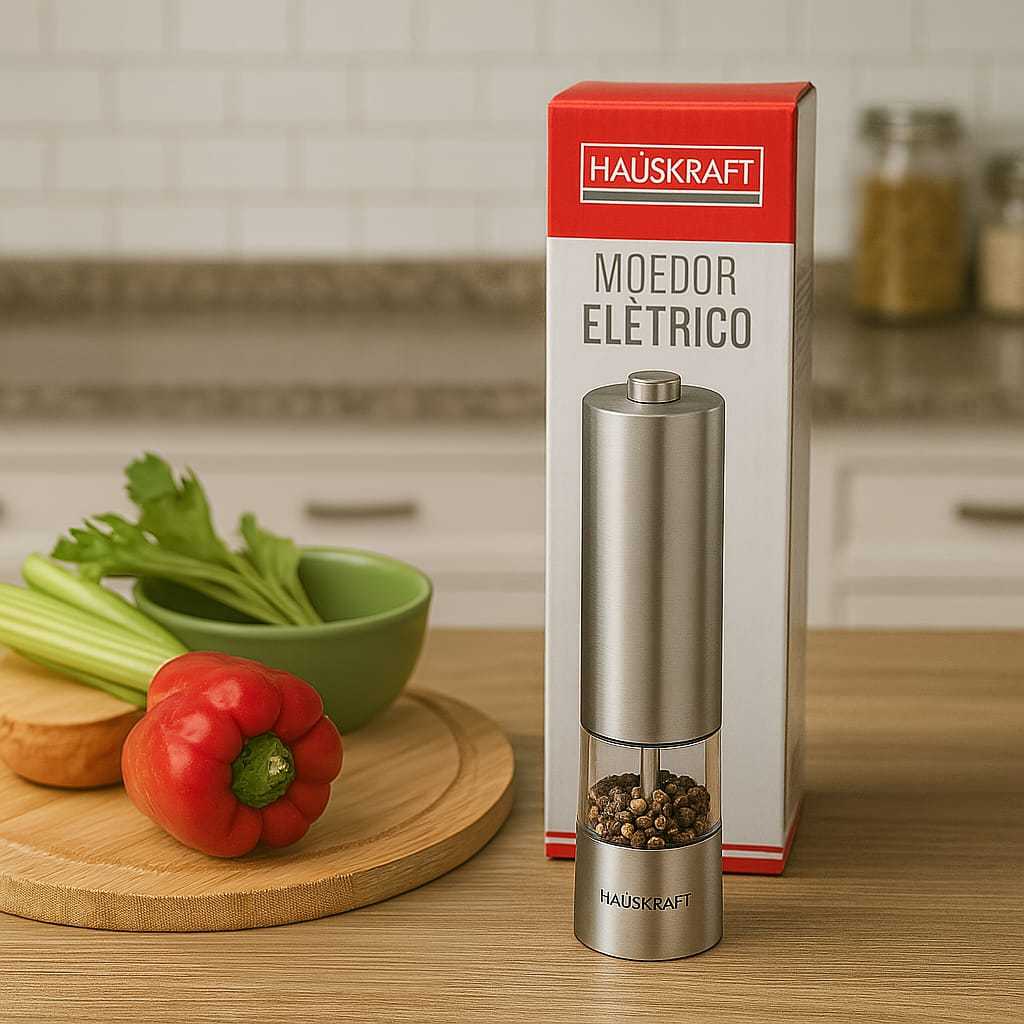 Moedor Triturador Inox Elétrico a Pilha Para Pimenta Sal Grosso Cominho E Especiarias Culinária