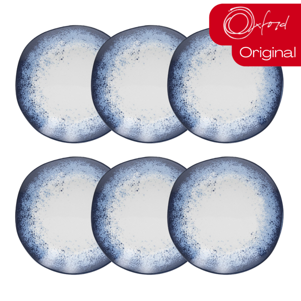 Jogo 6 Pratos Sobremesa Lanche Ryo Galapagos 21,5cm Porcelana Oxford