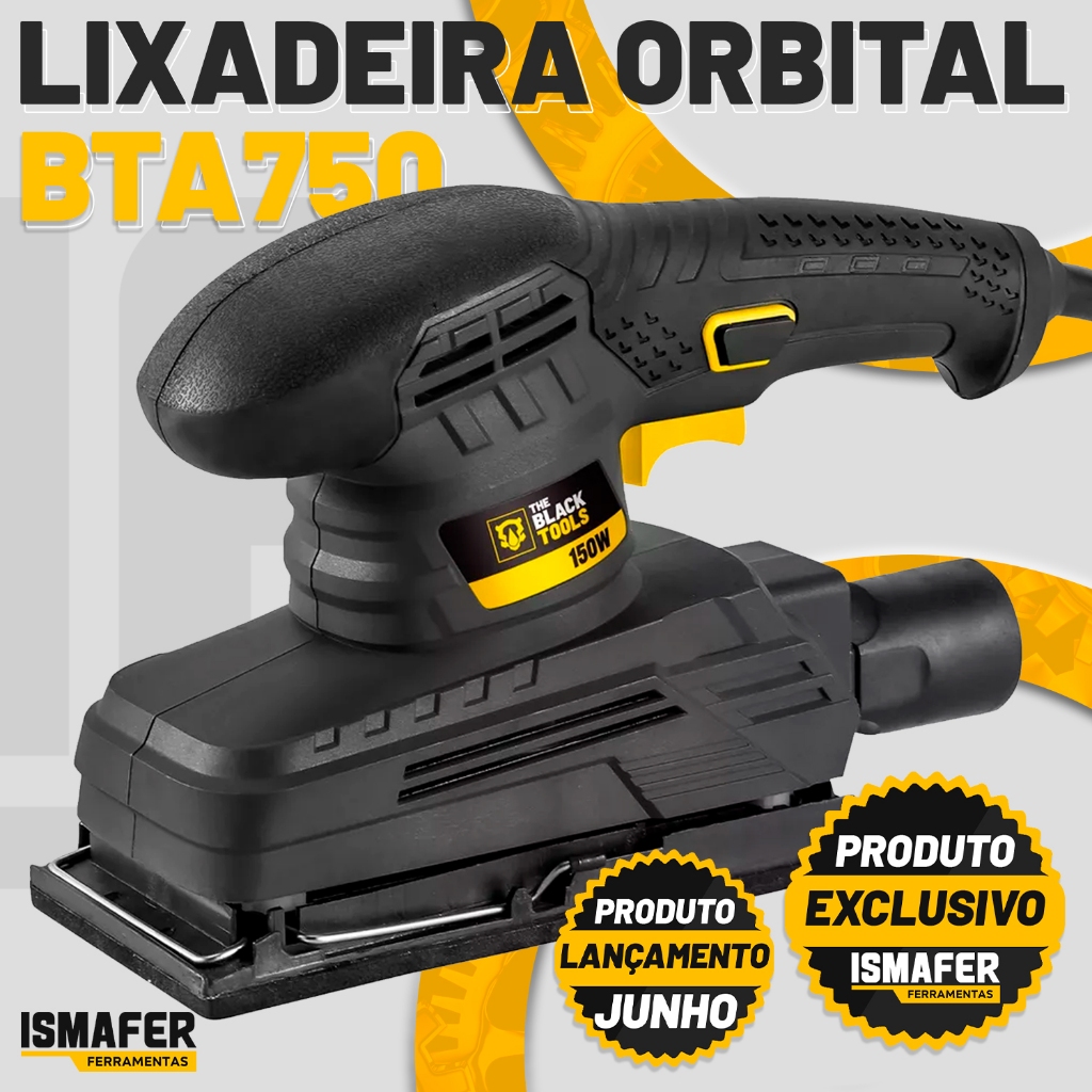 Lixadeira Orbital De Lixa Btl150 10000 Rpm 150w Preta The Black Tools