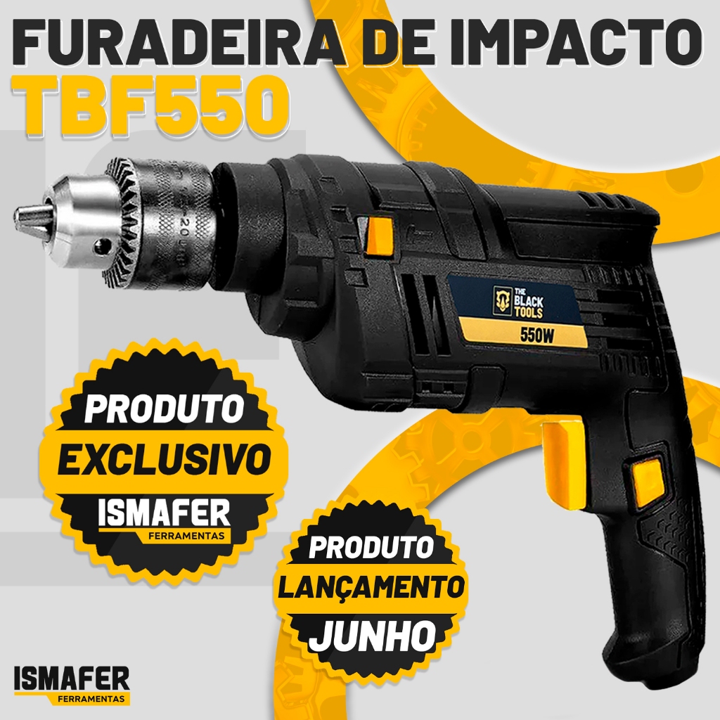 Furadeira Elétrica 550w 3/8 10mm Com Impacto The Black Tools em Oferta na Shopee
