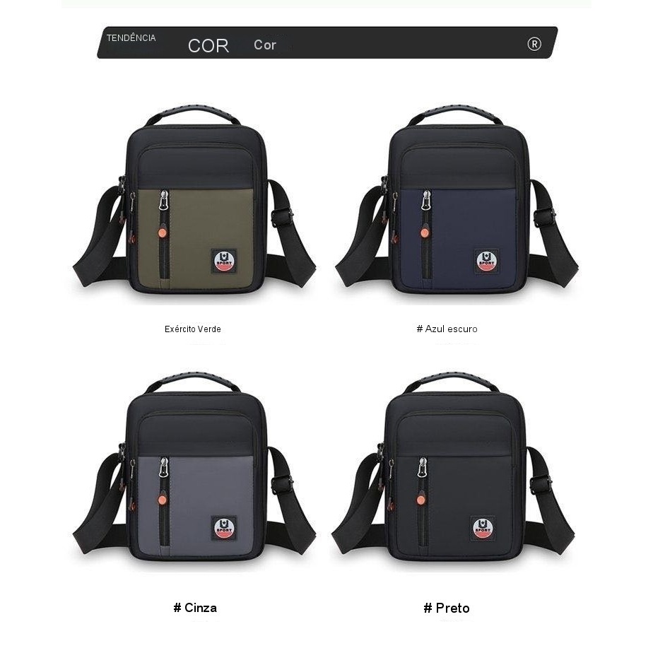 Shoulderbag Masculina Impermeável Antifurto Alça Transversal Esportiva Versátil Compacta Resistente em Oferta na Shopee