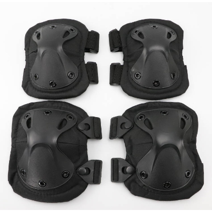 Kit 4 Joelheiras e Cotoveleiras Operacional Airsoft Respirável Proteção Treinamento