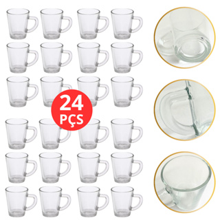 Xícara Vidro Para Cafe Jogo Com 24 Xícaras 70ml em Oferta na Shopee