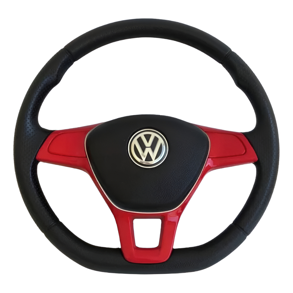 VOLANTE ESPORTIVO NOVO GOLF EMBLEMA PRETO GOL PARATI SAVEIRO VOYAGE G4 G5 G6 SANTANA FUSCA VERMELHO