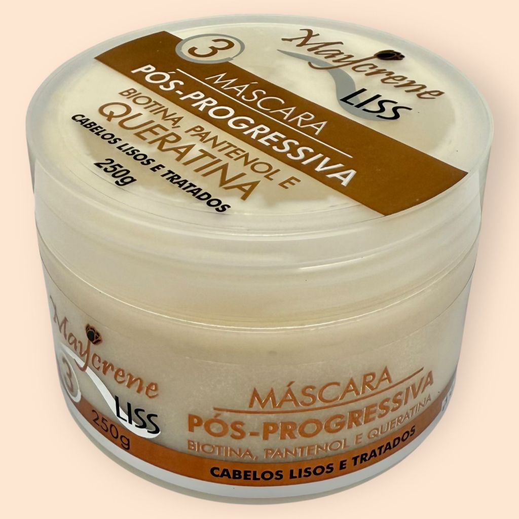 Máscara Maycrene Liss Pós-Progressiva 250g com Queratina, Biotina e Pantenol