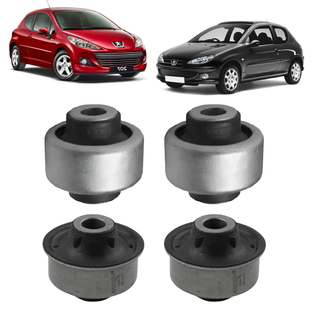 Kit 4 Bucha Bandeja Dianteira Peugeot 206 207 Hoggar