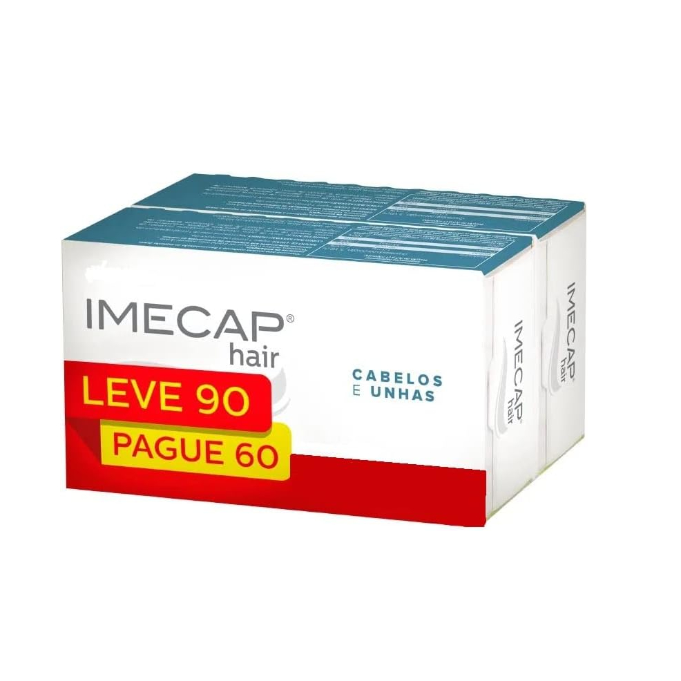 Imecap Hair Kit 90 cápsulas - Vitaminas para Cabelos e Unhas com Biotina