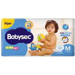 Fralda Babysec UltraSec Hiper Galinha Pintadinha M - 68 Unidades